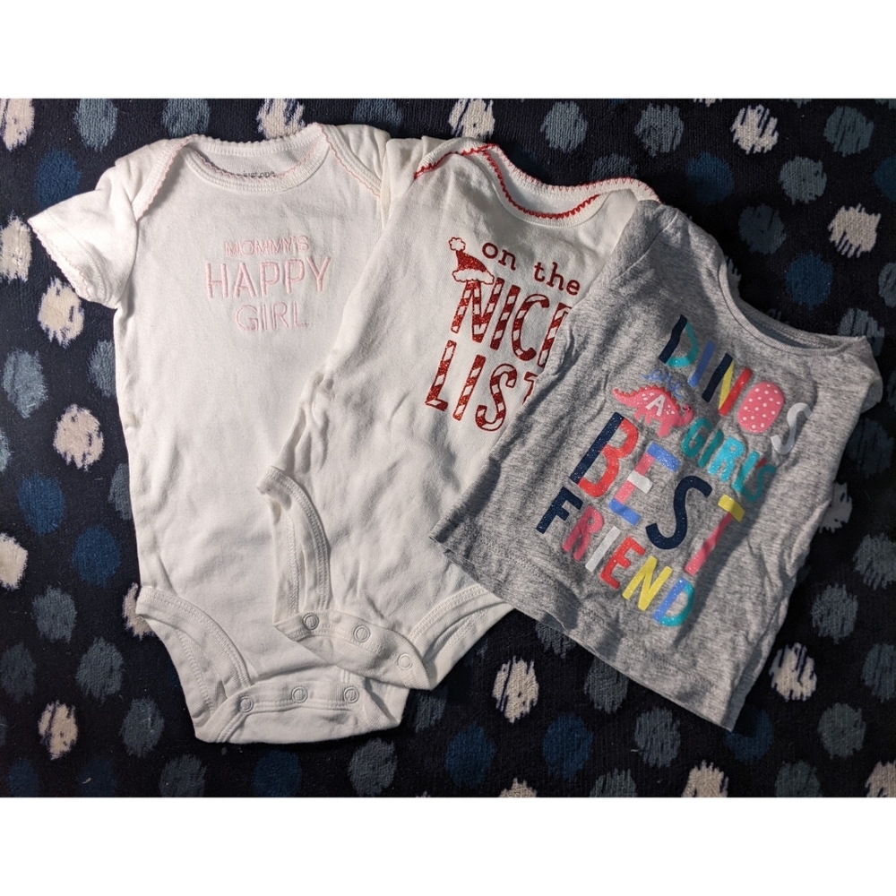 Carter's Babies Onesies and Shirt Size 3 Months